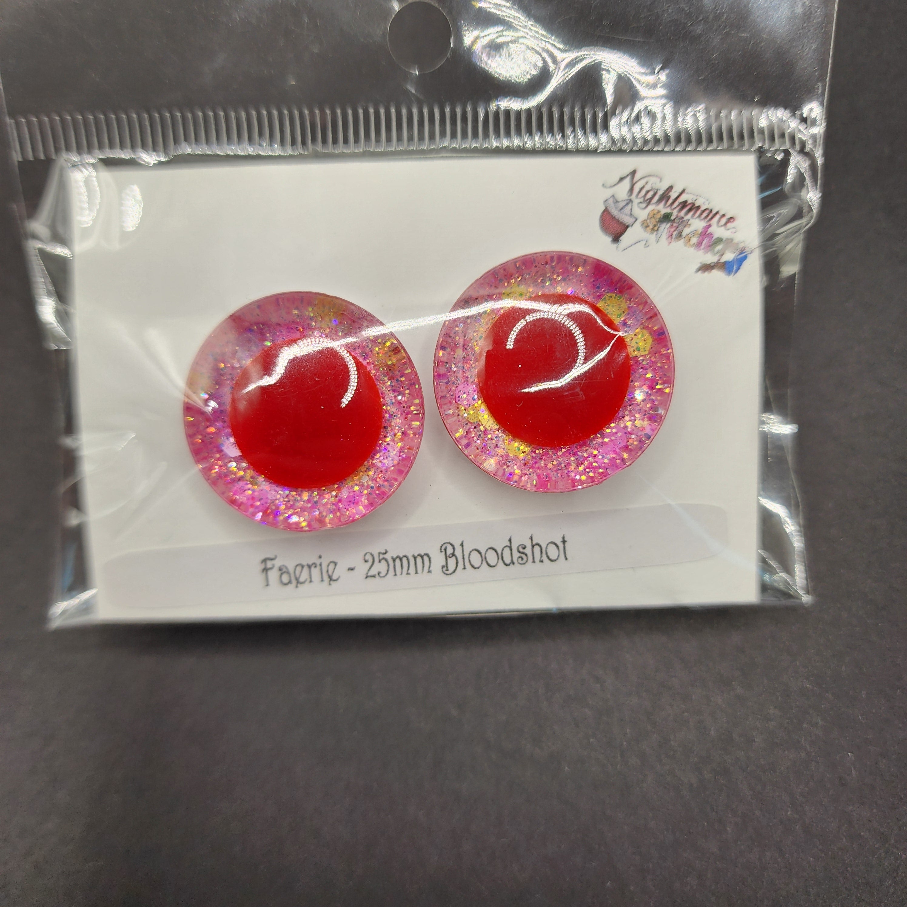 Faerie Sinker Safety Eyes - 25mm Bloodshot Center Pupil