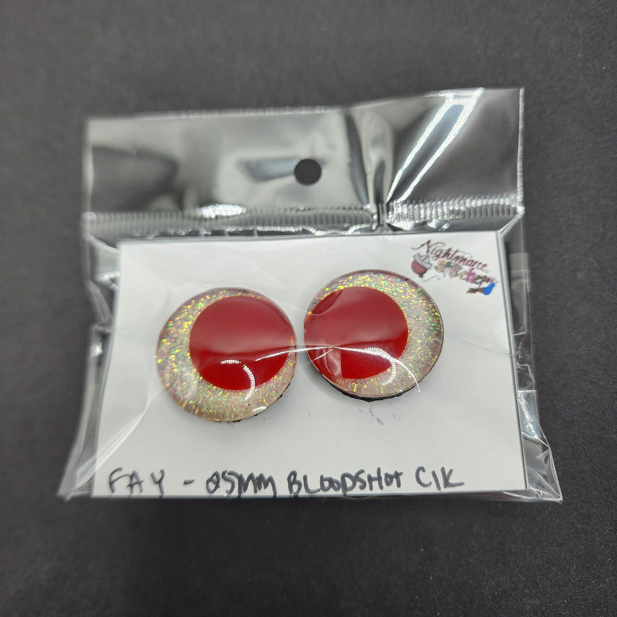 Fay Sinker Safety Eyes - 25mm Bloodshot Ck Pupil