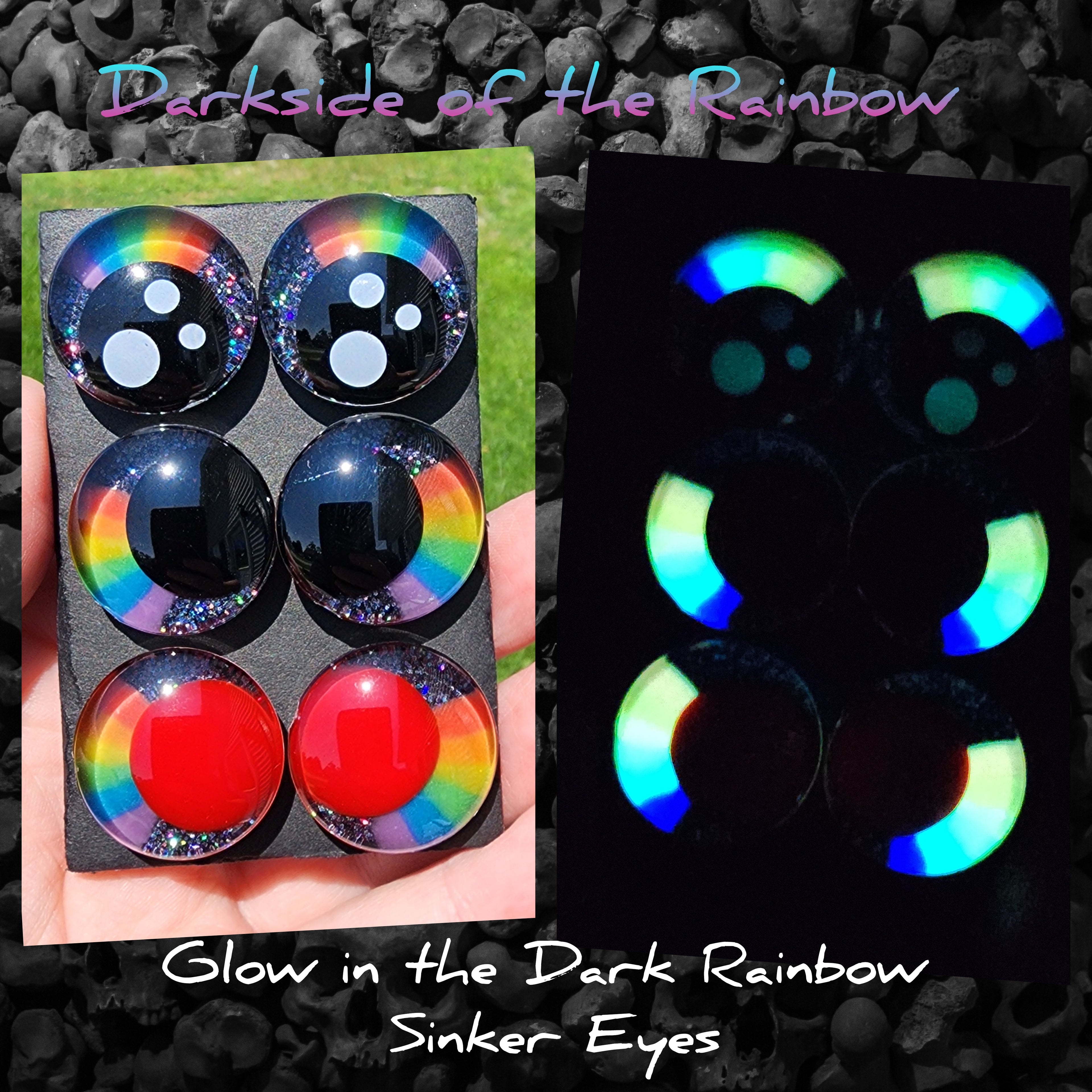 Darkside of the Rainbow Sinker Safety Eyes - Multi Size and Eye Type