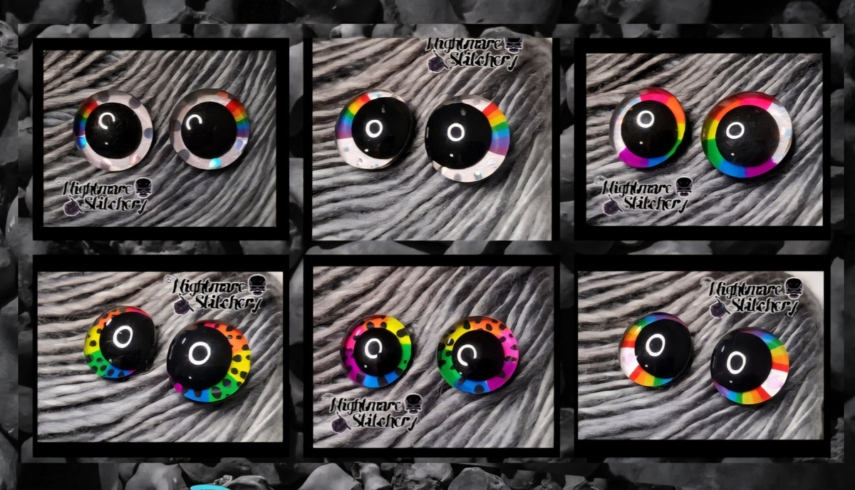 Rainbow Sinker Safety Eyes - Multi Size, Color, and Eye Type